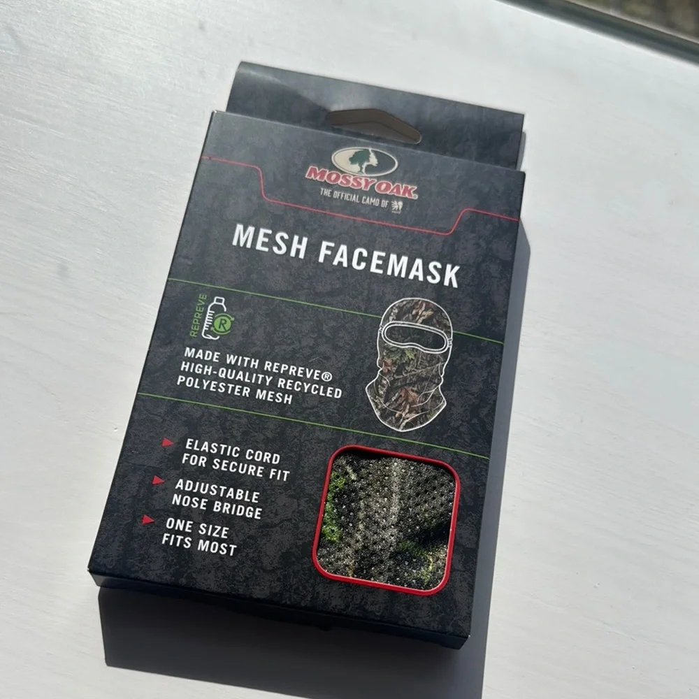 Mossy Oak Mesh Facemask - Black and Green
